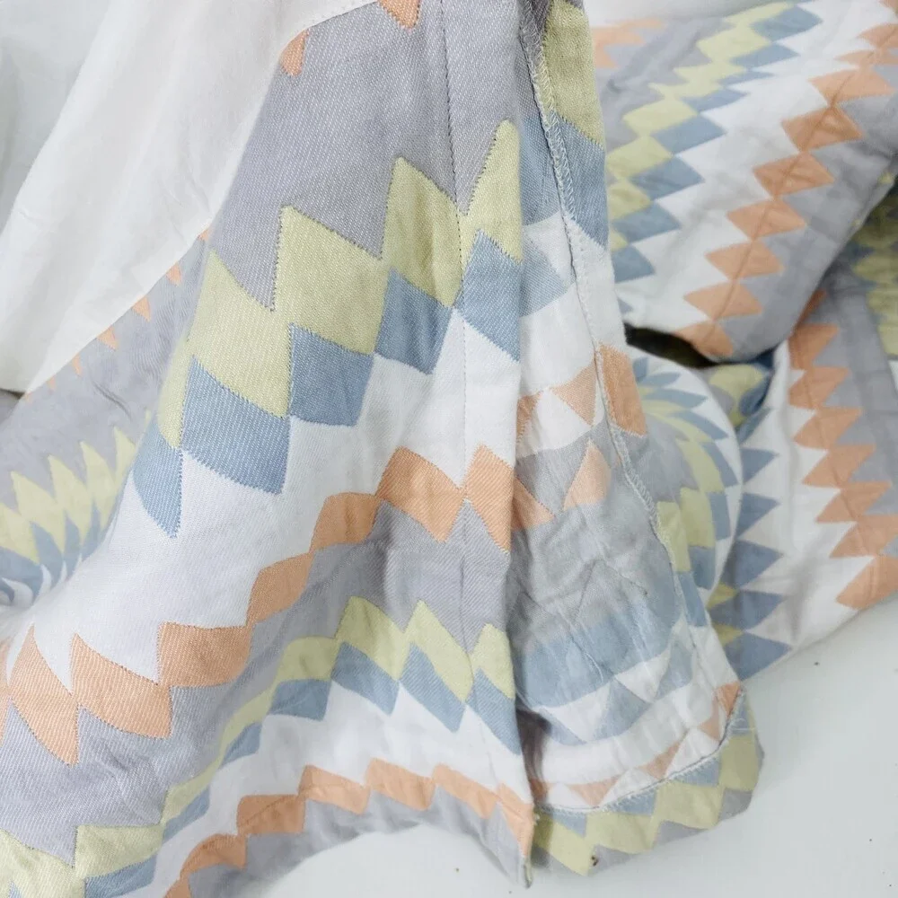 Pottery Barn Kids Organic Cotton Little Lion Jacquard Crib Skirt 58x28 Inches